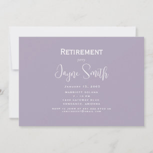 Simple Lavender Retirement Party Invitation