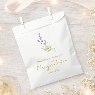 Simple Lavender Seed packet Funeral Favor Bag