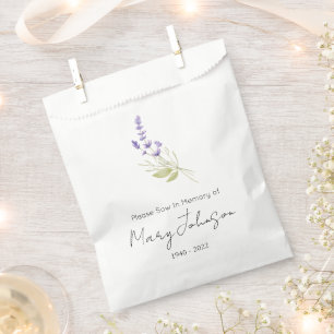 Simple Lavender Seed packet Funeral  Favor Bag