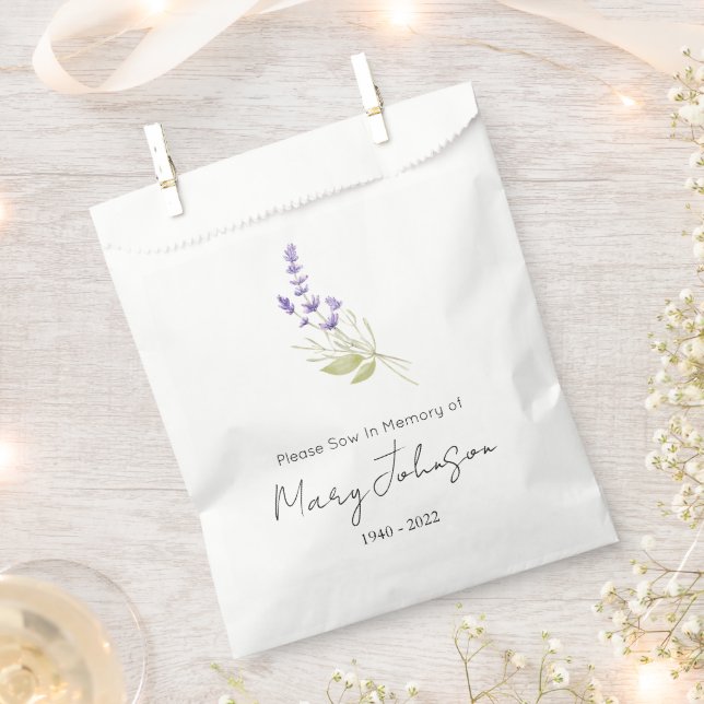 Simple Lavender Seed packet Funeral  Favor Bag (Clipped)