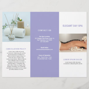 Simple Lavender Spa Elegant Trifold Brochure