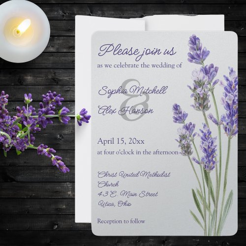 Simple Lavender Sprigs  Invitation
