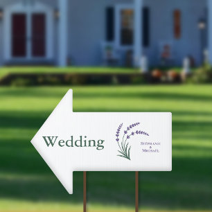 Simple Lavender Wedding Arrow Sign