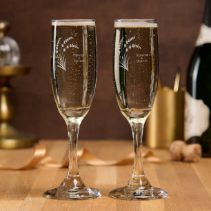 Simple Lavender Wedding Champagne Flute