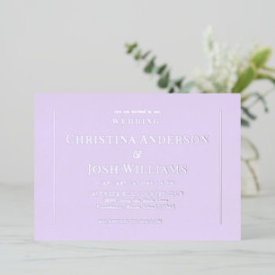 Simple Lavender Wedding  Foil Invitation