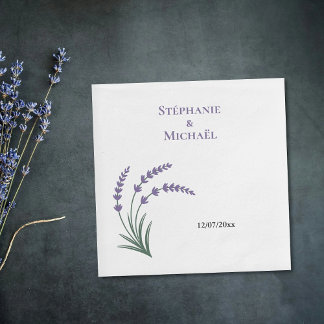 Simple Lavender Wedding Napkins