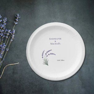 Simple Lavender Wedding Paper Plates