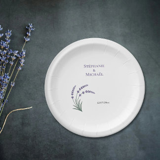 Simple Lavender Wedding Paper Plates