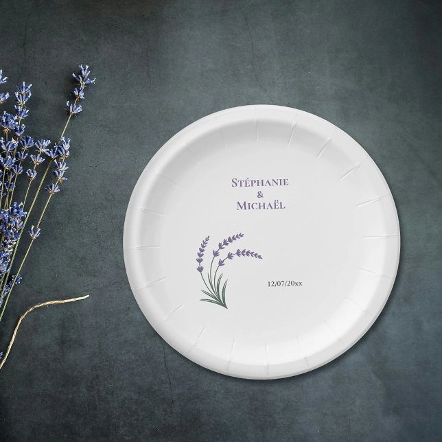 Simple Lavender Wedding Paper Plates (Simple Lavender Wedding Paper Plates)