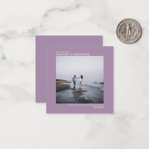 Simple Lavender Wedding Save the Date Photo Mini Note Card