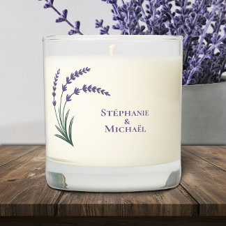 Simple Lavender Wedding Scented Candle