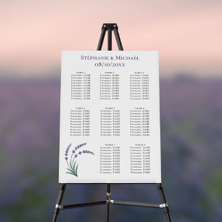 Simple Lavender Wedding Seating Charts Foam Board