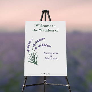 Simple Lavender Wedding Welcome Foam Board
