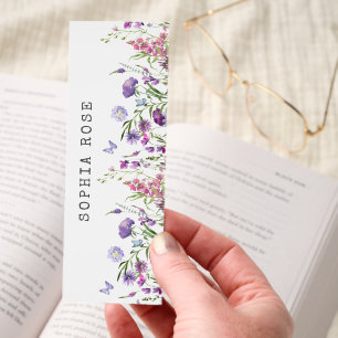 Simple Lavender Wildflowers Custom Bookmarks
