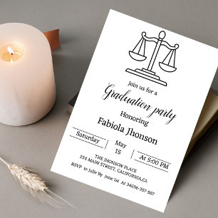 Simple law university graduation party announcement