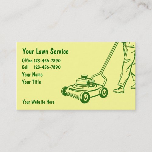 Simple Lawn Care Business Cards