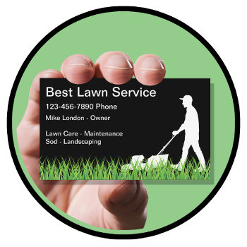 Simple Lawn Mowing Business Card by Luckyturtle at Zazzle