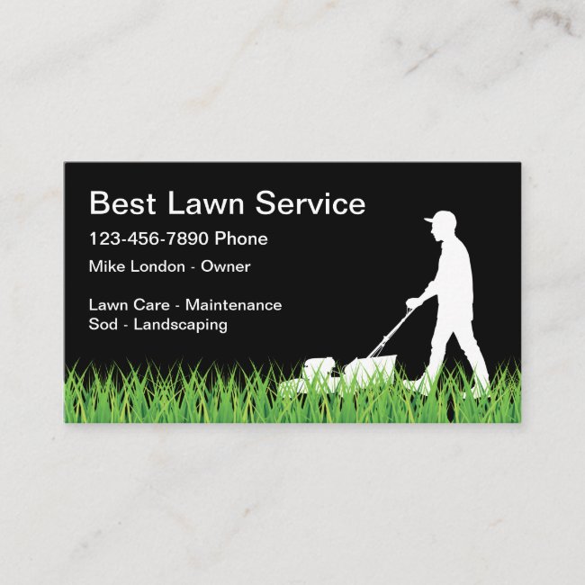 Simple Lawn Mowing Business Card