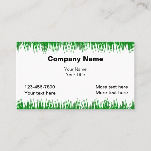 Simple Lawn Mowing Business Cards 