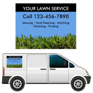 Simple Lawn Service Advertising Car Sign