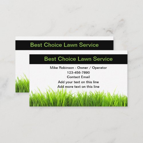 Simple Lawn Service Budget Business Cards