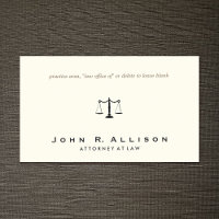 Simple Lawyer, Attorney Sophisticated  Ivory Business Card