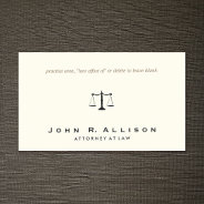 Simple Lawyer, Attorney Sophisticated  Ivory Business Card at Zazzle