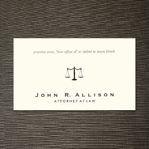 Simple Lawyer, Attorney Sophisticated  Ivory Business Card