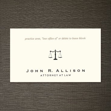 Simple Lawyer, Attorney Sophisticated  Ivory Business Card