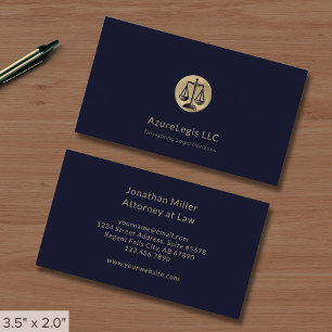 Simple Lawyer Business Card with Gold Emblem