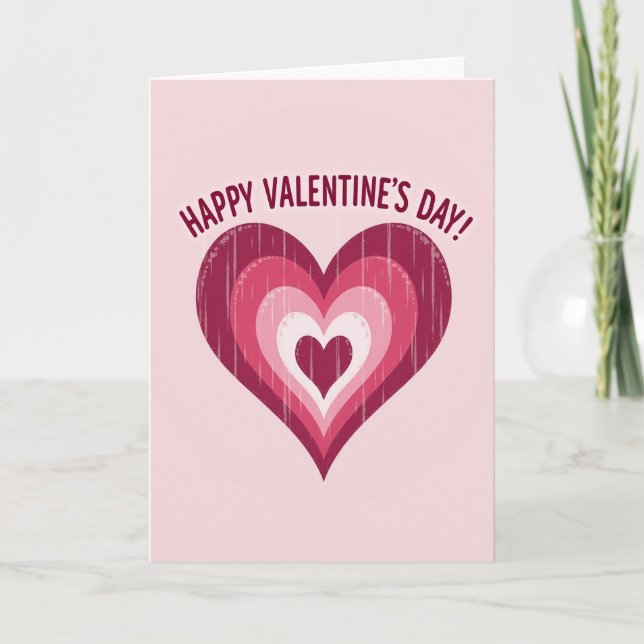 Simple Layered Heart Valentines Card (Front)