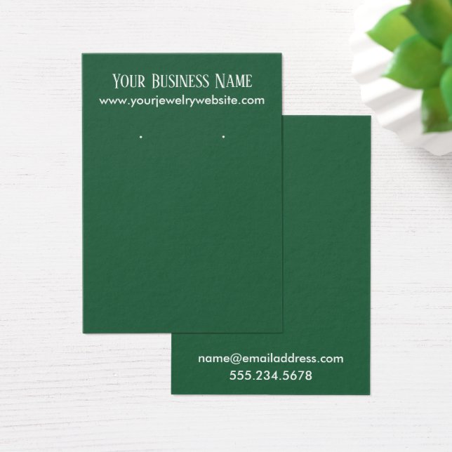 Simple Leaf Green Earring Holder Display Cards (Desk)