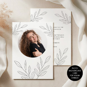 Simple Leaf Photo Grad Graduation Announcement