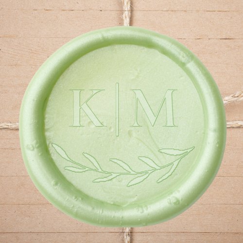 Simple Leaves Branch Couple Monogram Wax Seal Stamp