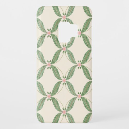 Simple Leaves Flowers Grid Pattern Case_Mate Samsung Galaxy S9 Case