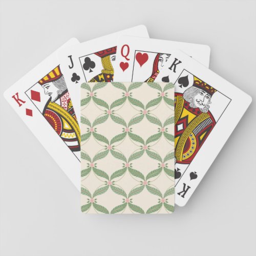 Simple Leaves Flowers Grid Pattern Playing Cards