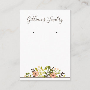 Simple Leaves Flowers Necklace & Earring Display Business Card