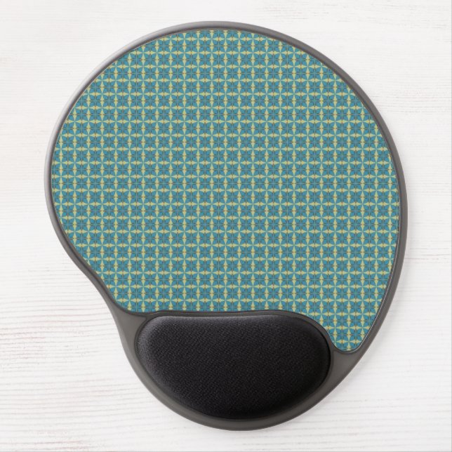 Simple leaves pattern in blue gel mouse pad (Front)
