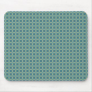 Simple leaves pattern in blue mouse pad