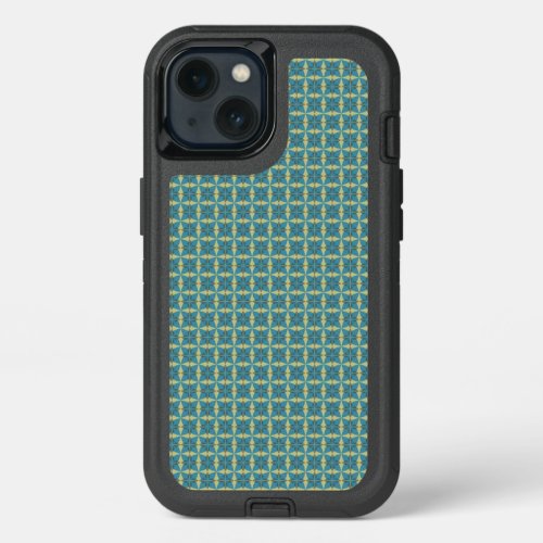 Simple leaves pattern in blue iPhone 13 case