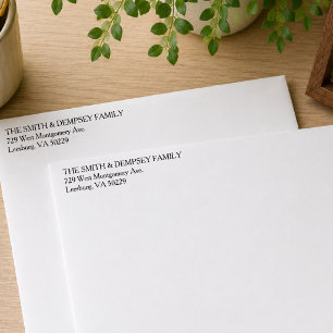 Simple Left Aligned Return Address Pre Printed Envelope