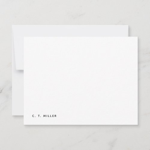Simple Left Indent Typography Name Professional  Note Card