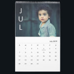 Simple Left Month Modern Photo Calendar<br><div class="desc">Customize with 14 or more of your own photos including front and back covers. Month abbreviations on the left are editable as well as the style of the actual calendar layout.</div>