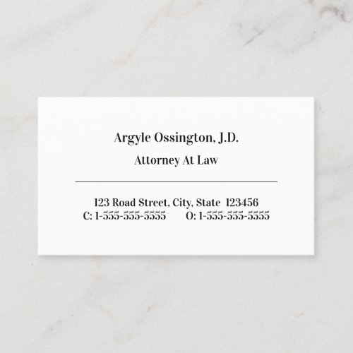 Simple Legal Professional Business Card