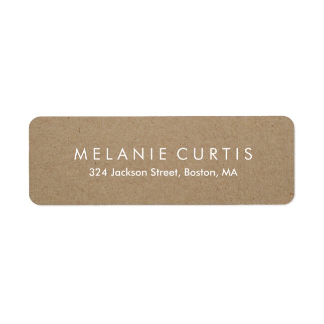 Simple Legible Kraft Effect Return Address Label