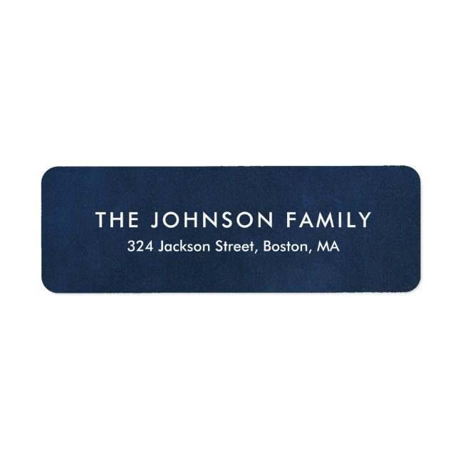 Simple Legible Navy Return Address Label