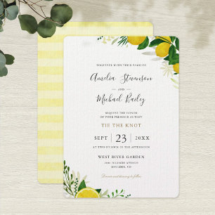 Simple Lemon Wedding Invitation Flat Card