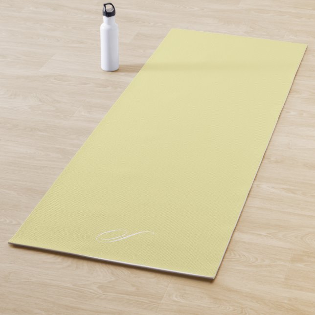Simple Lemon Yellow Neutral Minimalist Exercise Yoga Mat (In Situ)