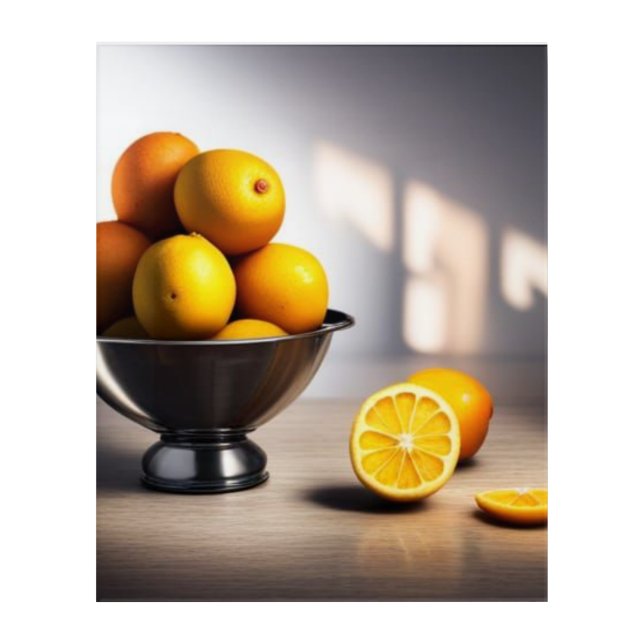 Simple Lemons in Bowl. Bright Kitchen. Citrus Acrylic Print (Front)