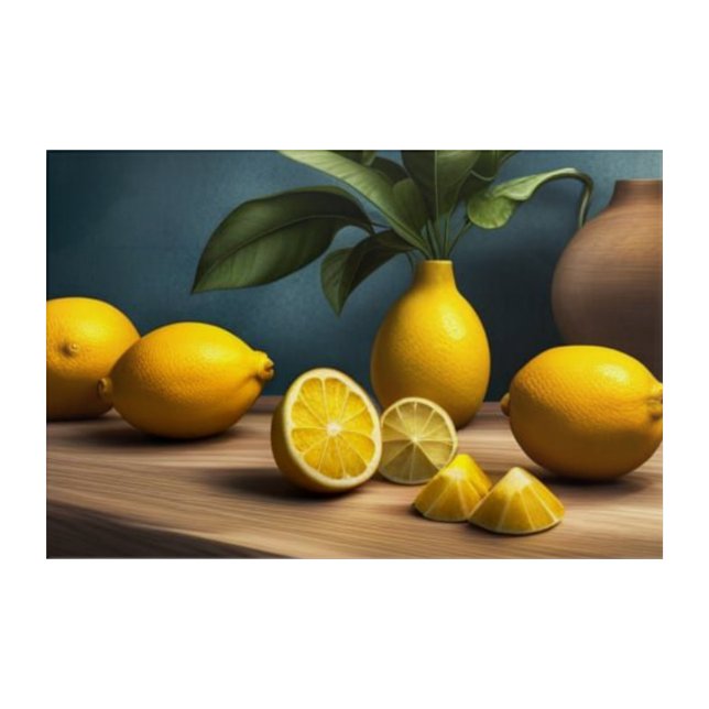 Simple Lemons on table. Bright Kitchen. Citrus Acrylic Print (Front)